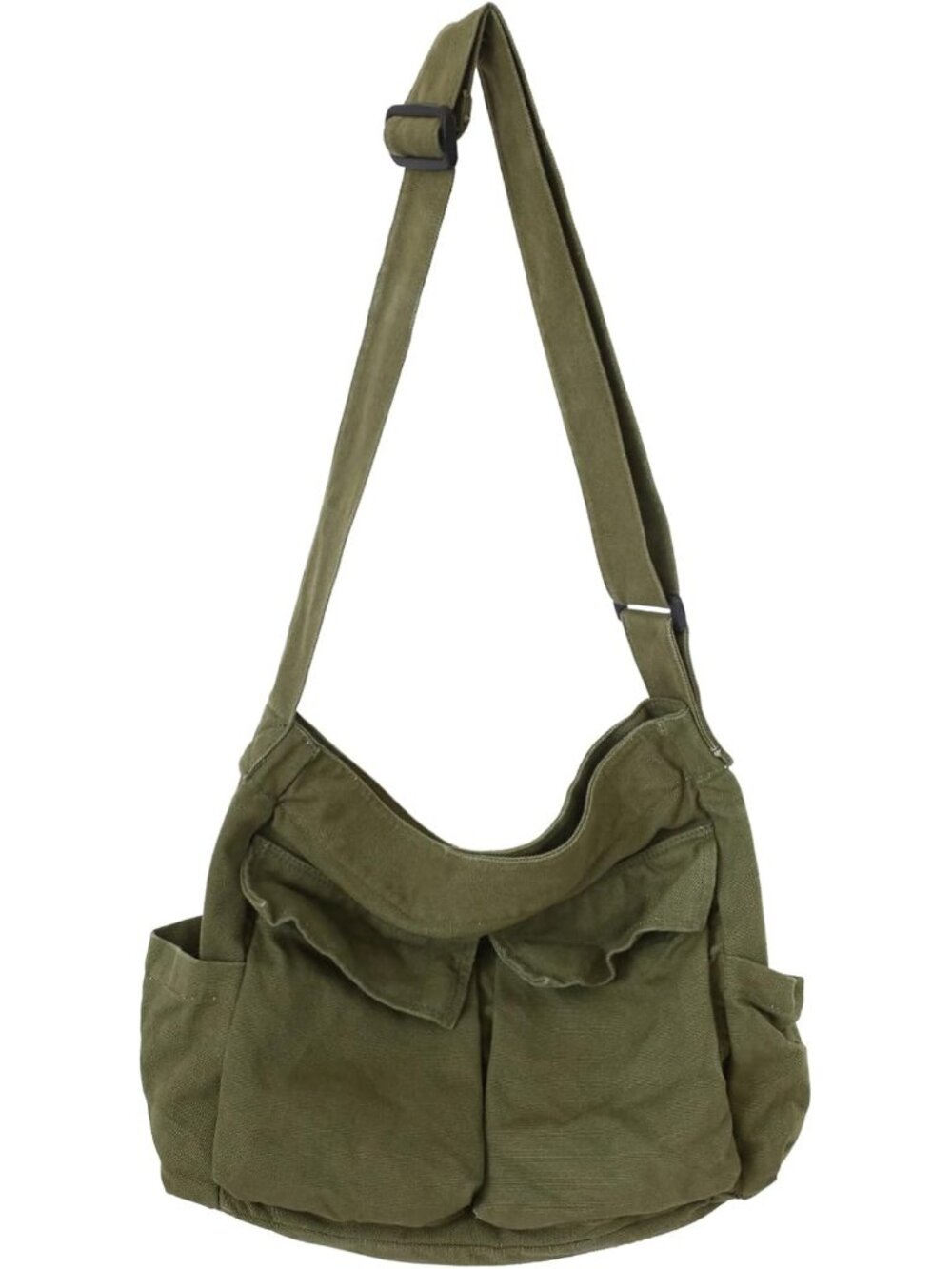 Canvas Messenger Bag Large Hobo Bag Crossbody Shoulder Bag Tote Bag with Pocket
